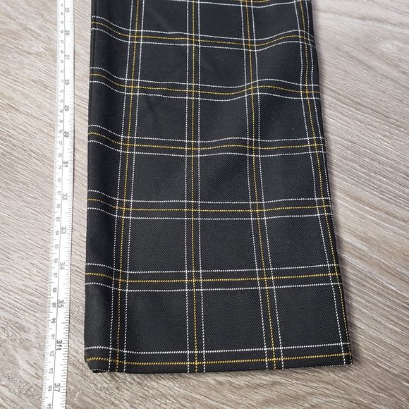NWT WHBM Slim Ankle Pant Size 10 Black, White, Marigold Plaid - Picture 14 of 14